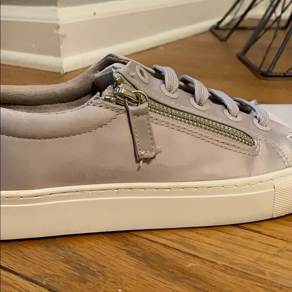 Stradivarius Mauve Satin Sneakers with Side Zipper - Picture 6 of 7